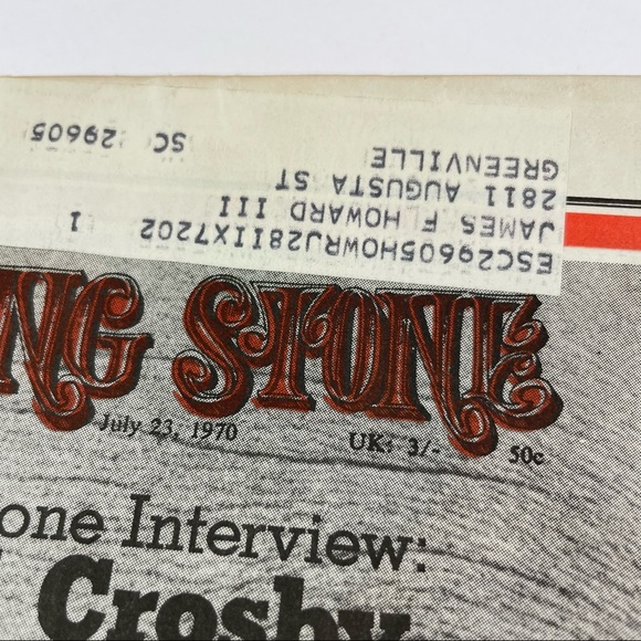 Vintage Rolling Stone Magazine David Crosby Bob Dylan July 23, 1970 - Picture 3 of 5